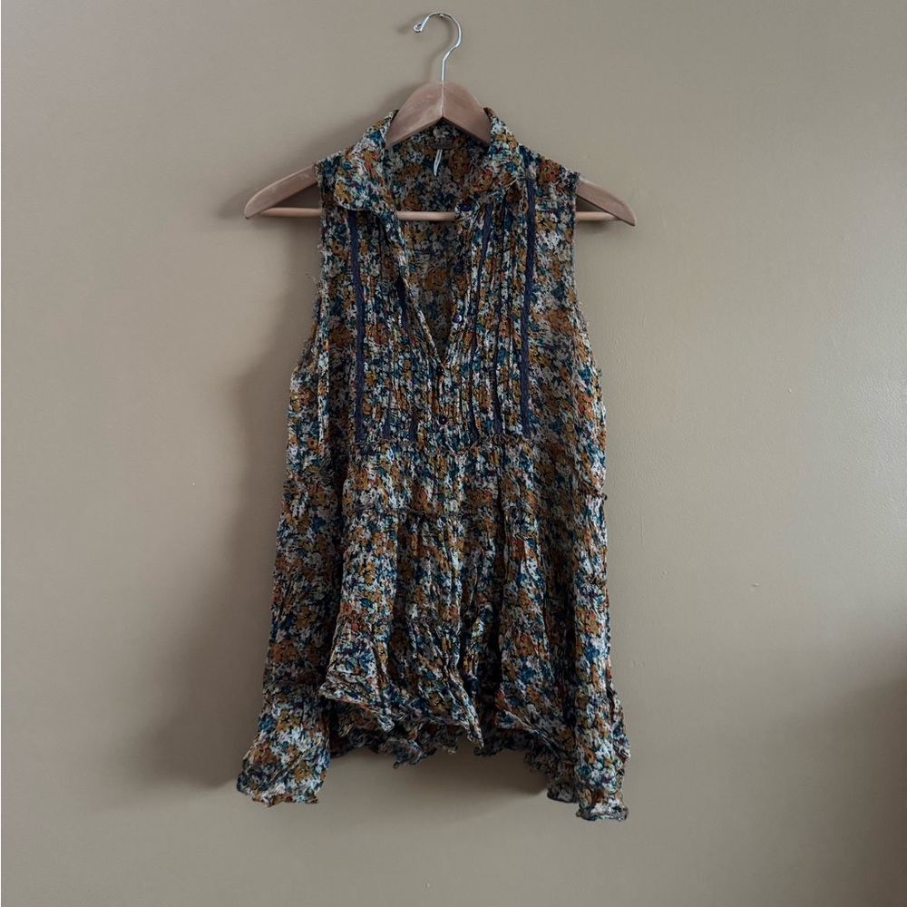 Free People Flowy Floral Tank Top